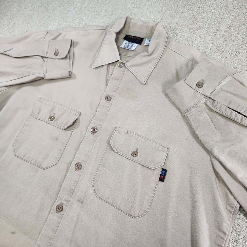 Workrite FR Shirt Men Large Long Westex Ultra Soft Lightweight Flame Resistant